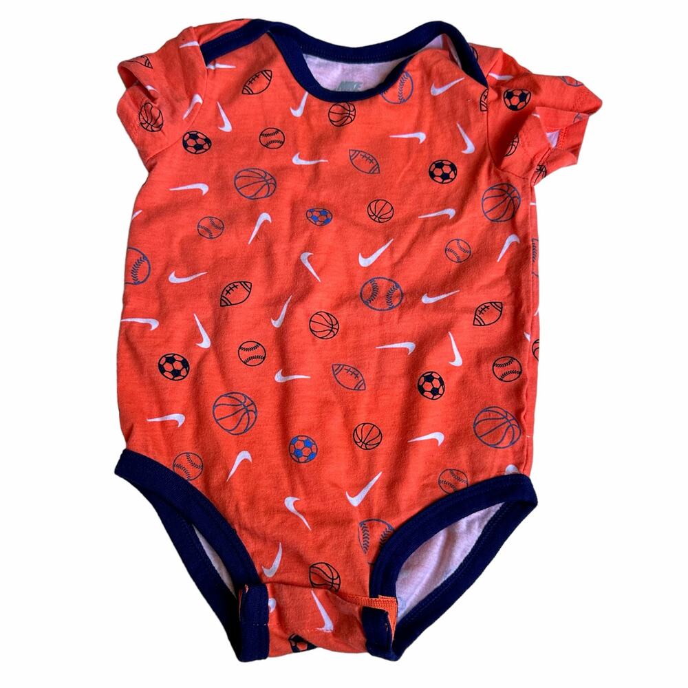 Nike Orange & Blue Sports Ball Bodysuit - 12 Months